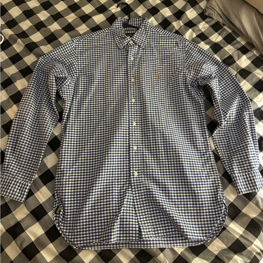 Ralph Lauren Navy and White Gingham Shirt
